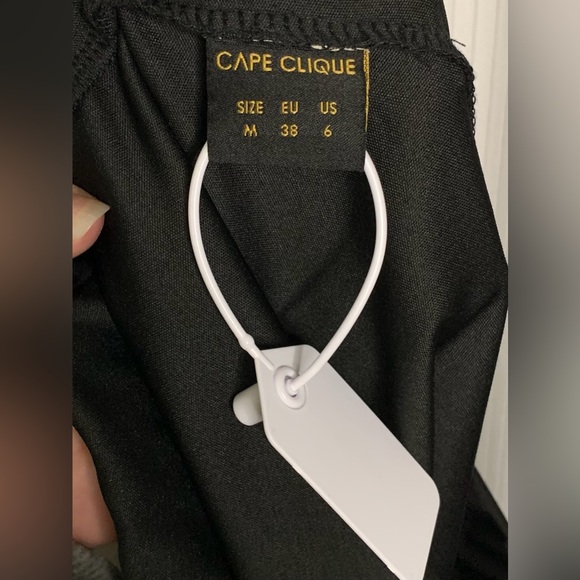 Cape Clique - Black Asymmetrical Skirt With Chain And Patch Detail - Medium / 6 - Picture 7 of 7